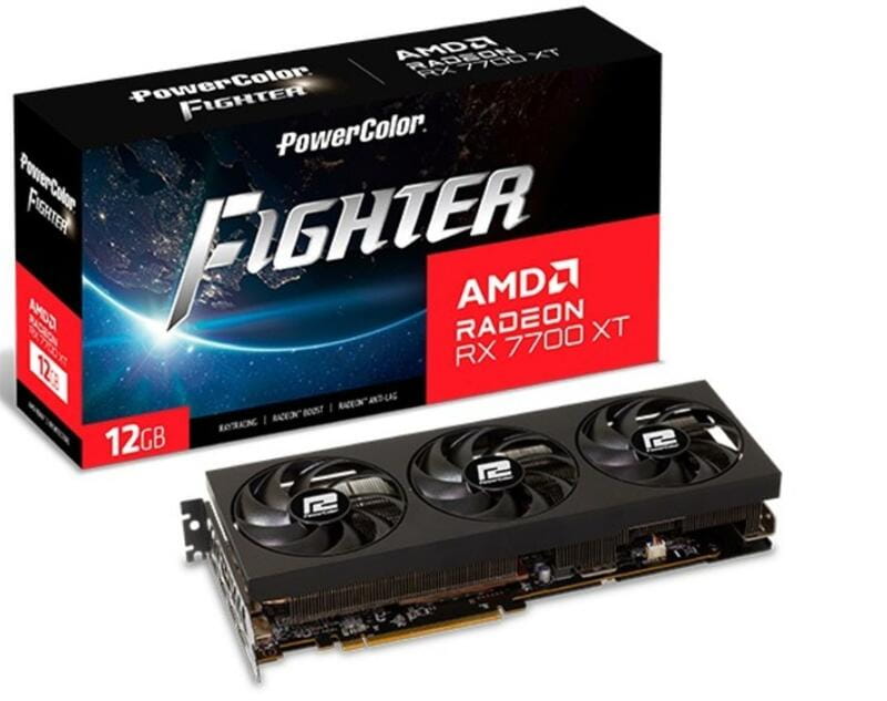 Видеокарта AMD Radeon RX 7700 XT 12GB GDDR6 Fighter PowerColor (RX 7700 XT 12G-F/OC)
