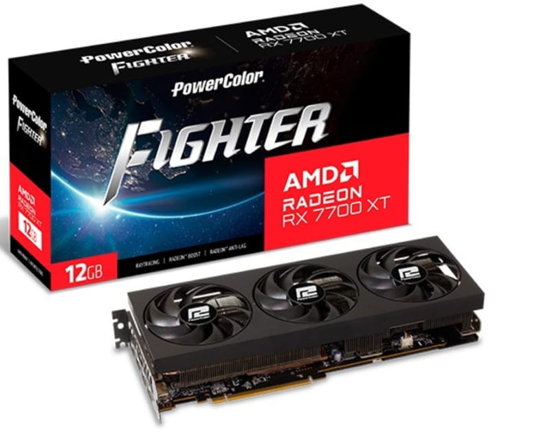 Видеокарта AMD Radeon RX 7700 XT 12GB GDDR6 Fighter PowerColor (RX 7700 XT 12G-F/OC)