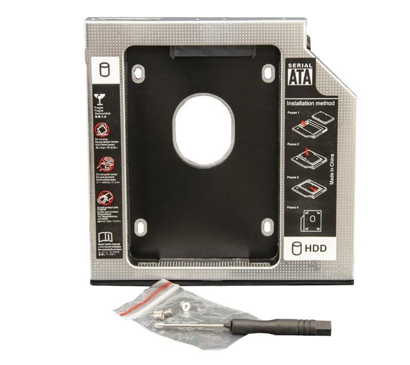 Переходник Frime для установки 2.5" SSD/HDD в отсек привода 12.7мм Black/Silver (FHDC127M)