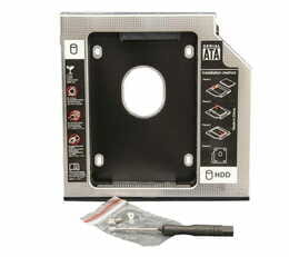 Переходник Frime для установки 2.5" SSD/HDD в отсек привода 9.5мм Black/Silver (FHDC950M)
