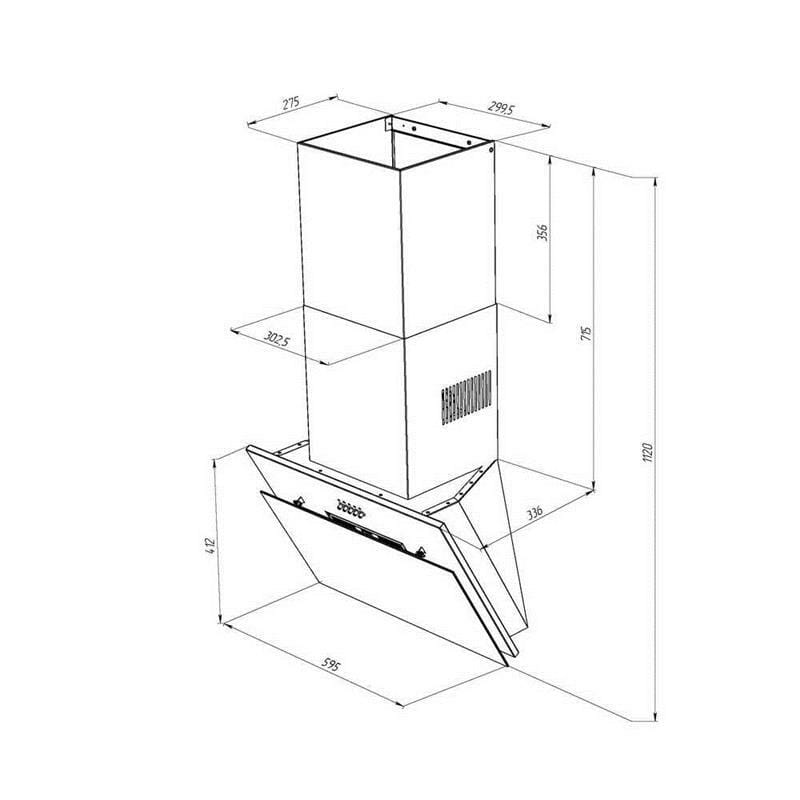 Вытяжка Pyramida NR-MG 60 (1000) M WH