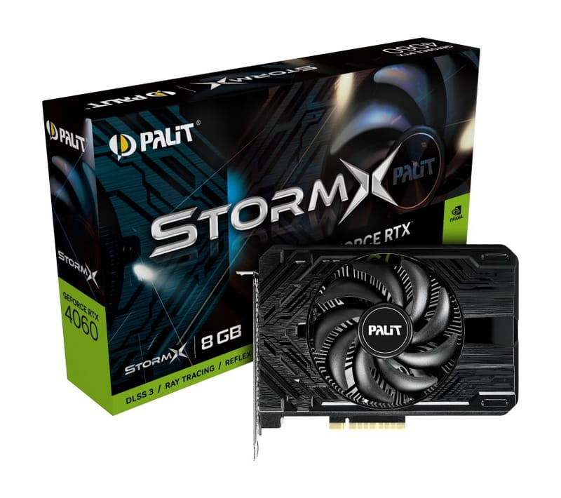 Видеокарта GF RTX 4060 8GB GDDR6 StormX Palit (NE64060019P1-1070F)
