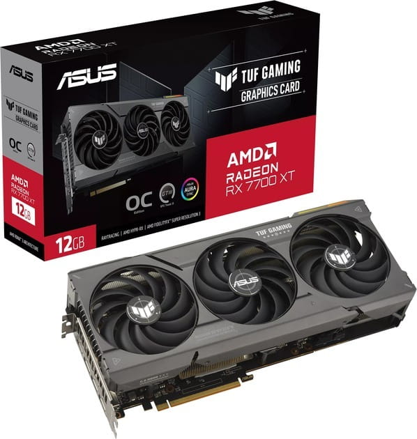 Видеокарта AMD Radeon RX 7700 XT 12GB GDDR6 TUF Gaming OC Asus (TUF-RX7700XT-O12G-GAMING)