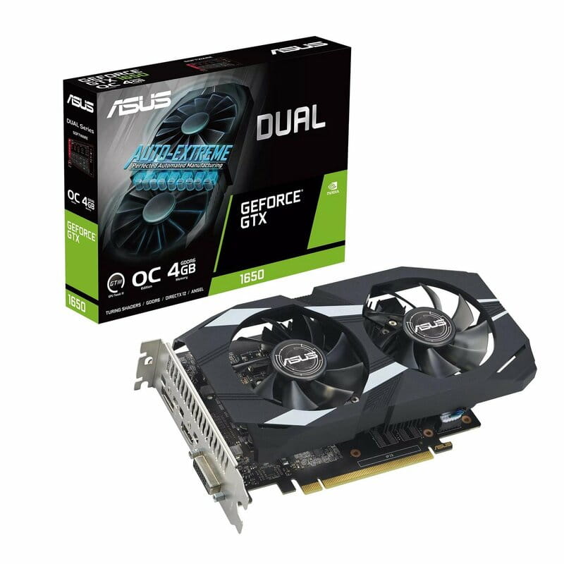 Видеокарта GF GTX 1650 4GB GDDR6 Dual EVO OC D6 Asus (DUAL-GTX1650-O4GD6-P-EVO)