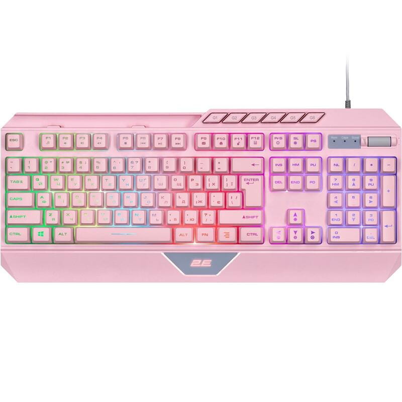 Клавиатура 2E Gaming KG315 RGB USB Pink Ukr (2E-KG315UPK)