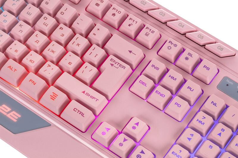 Клавіатура 2E Gaming KG315 RGB USB Pink Ukr (2E-KG315UPK)