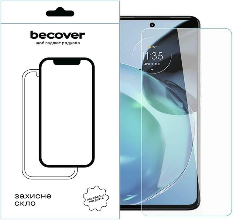 Захисне скло BeCover для Motorola Moto G72 Crystal Clear Glass 3D (709246)