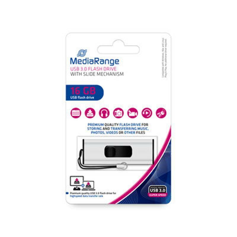 Флеш-накопитель USB3.0 16GB MediaRange Black/Silver (MR915)