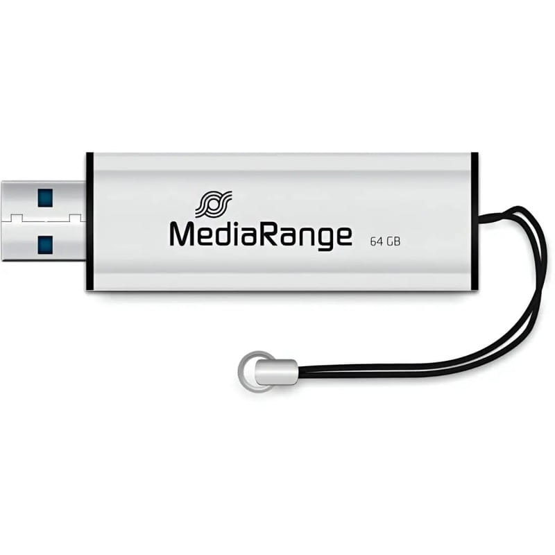 Флеш-накопитель USB3.0 64GB MediaRange Black/Silver (MR917)