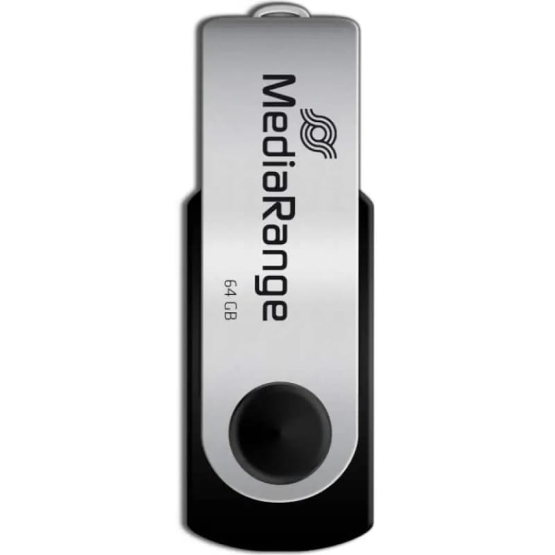 Флеш-накопичувач USB2.0 64GB MediaRange Black/Silver (MR912)