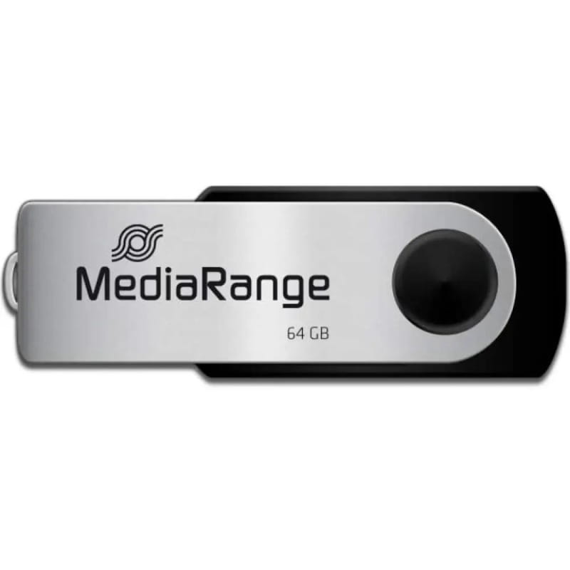 Флеш-накопичувач USB2.0 64GB MediaRange Black/Silver (MR912)