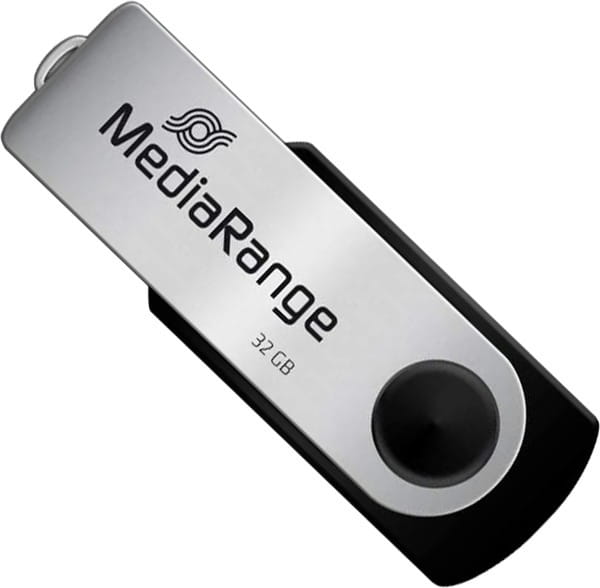 Флеш-накопитель USB2.0 32GB MediaRange Black/Silver (MR911)