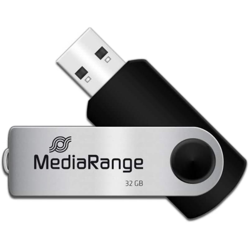 Флеш-накопитель USB2.0 32GB MediaRange Black/Silver (MR911)