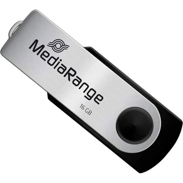 Флеш-накопичувач USB2.0 16GB MediaRange Black/Silver (MR910)