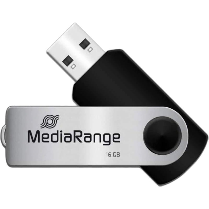 Флеш-накопичувач USB2.0 16GB MediaRange Black/Silver (MR910)