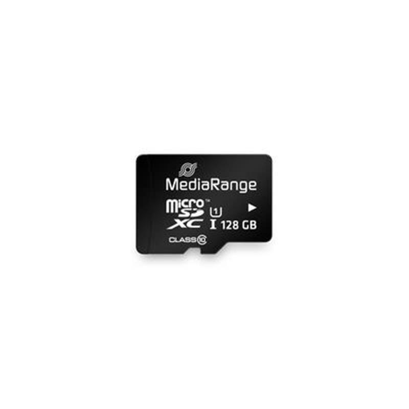 Карта памяти MicroSDHC 128GB UHS-I Class 10 MediaRange R80/W10MB/s + SD-adapter (MR945)