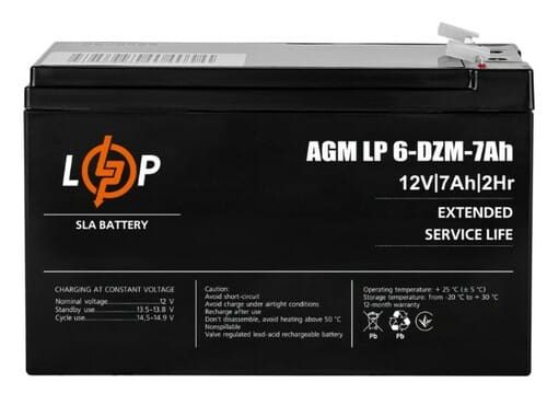 Фото - Батарея для ДБЖ Logicpower Акумуляторна батарея  12V 7AH  AGM lp16152 (LP 6-DZM-7 Ah)