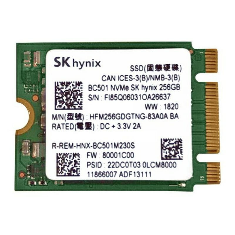 Накопитель SSD  256GB SK hynix BC501 M.2 2230 NVMe PCIe 3.0 x4 (HFM256GDGTNG-83A0A)