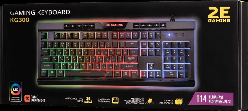 Клавіатура 2E Gaming KG300UB LED Ukr Black (2E-KG300UB)