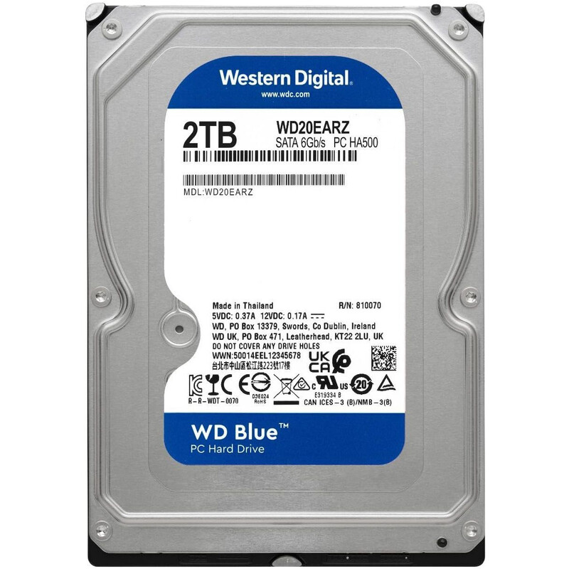 Накопитель HDD SATA 2.0TB WD Blue 5400rpm 64MB (WD20EARZ)