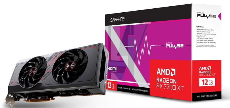 Відеокарта AMD Radeon RX 7700 XT 12GB GDDR6 Pulse Gaming Sapphire (11335-04-20G)