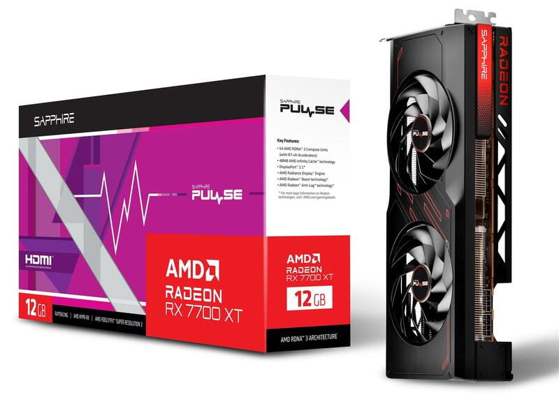 Видеокарта AMD Radeon RX 7700 XT 12GB GDDR6 Pulse Gaming Sapphire (11335-04-20G)