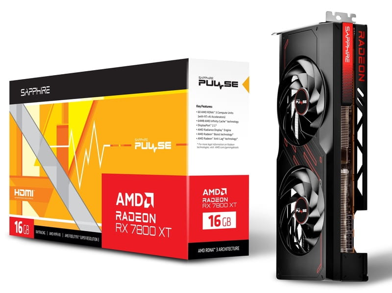 Видеокарта AMD Radeon RX 7800 XT 16GB GDDR6 Pulse Gaming Sapphire (11330-02-20G)