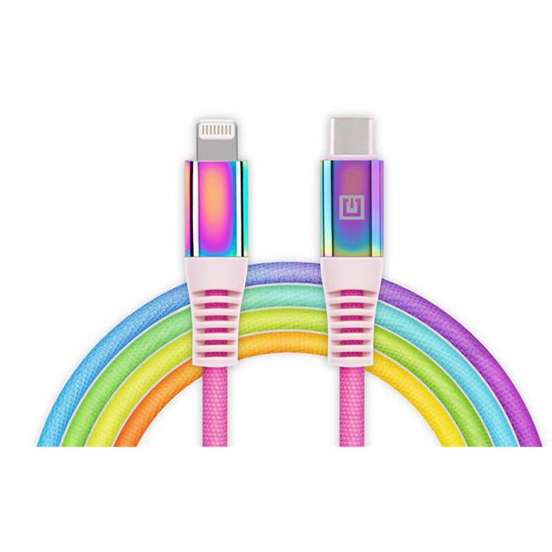 Кабель REAL-EL USB Type-C - Lightning (M/M), 1 м, Rainbow (EL123500054)