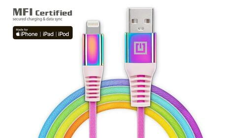 Фото - Кабель REAL-EL   USB - Lightning (M/M), 1 м, Rainbow  EL1235000 (EL123500051)