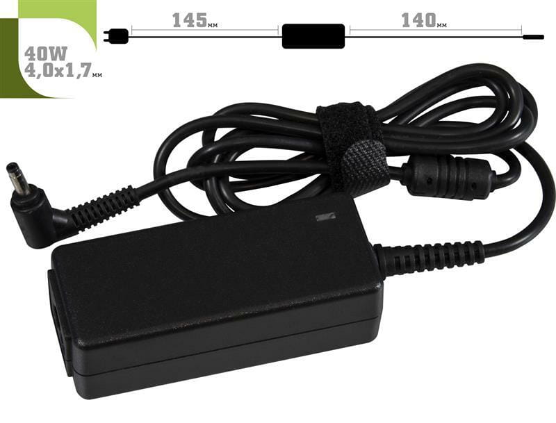 Блок живлення 1StCharger для ноутбука HP 19.5V 40W 2.05A 4.0х1.7мм + каб.живл. (AC1STHP40WD)