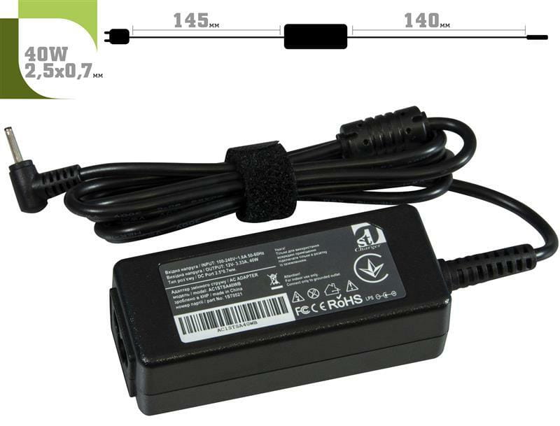 Блок питания 1StCharger для ноутбука Samsung 12V 40W 3.33A 2.5х0.7мм + каб.пит. (AC1STSA40WB)