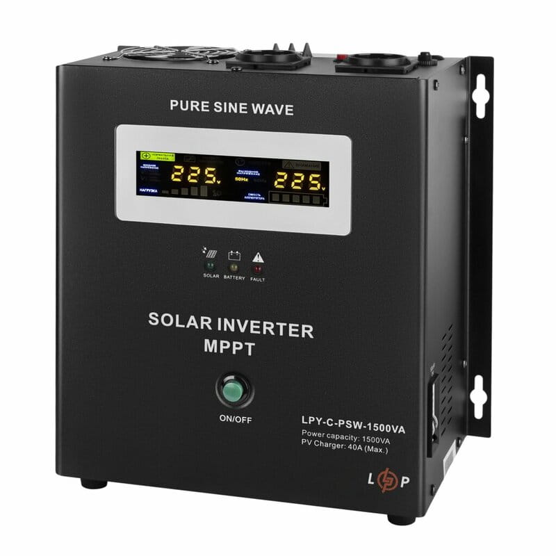 Солнечный инвертор (ИБП) LogicPower LPY-C-PSW-1500VA (1050Вт) MPPT 24V (LP19541)