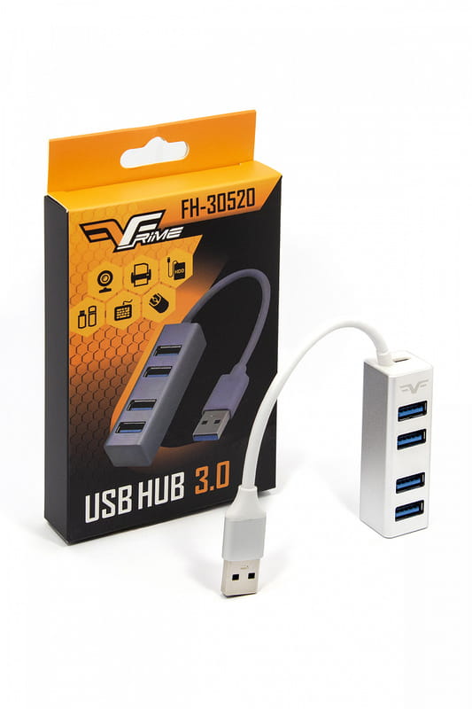 Концентратор USB Frime 4хUSB3.0 Silver (FH-30520)