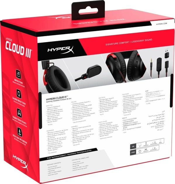 Гарнитура HyperX Cloud III Black/Red (727A9AA)
