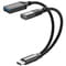 Фото - Адаптер 3 в 1 Promate OTG Link-C USB Type-C - USB + USB Type-C (M/F), 0.16 м, Black (otglink-c.black) | click.ua