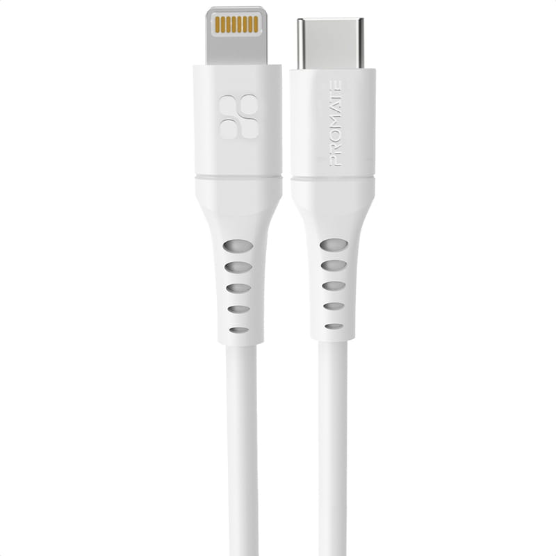 Кабель Promate PowerLink USB Type-C - Lightning (M/M), 1.2 м, White (powerlink-120.white)