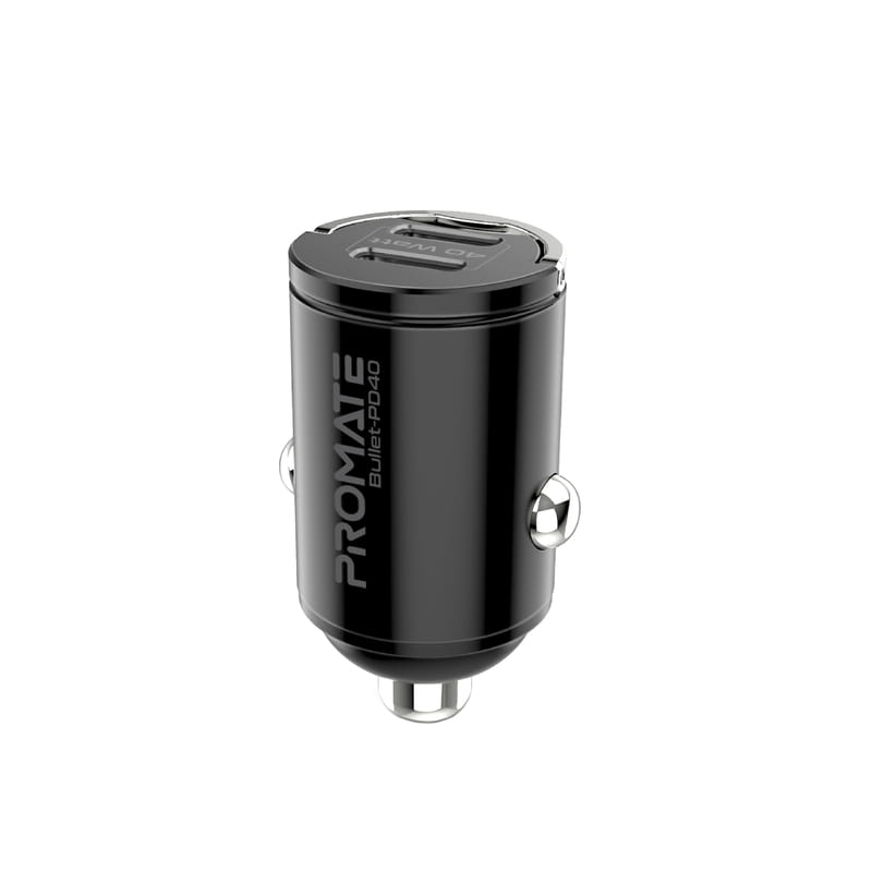 Автомобильное зарядное устройство Promate Bullet-PD40 Black