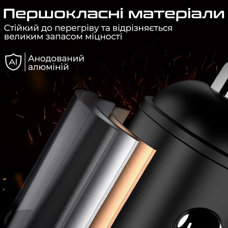 Автомобильное зарядное устройство Promate Bullet-PD40 Black