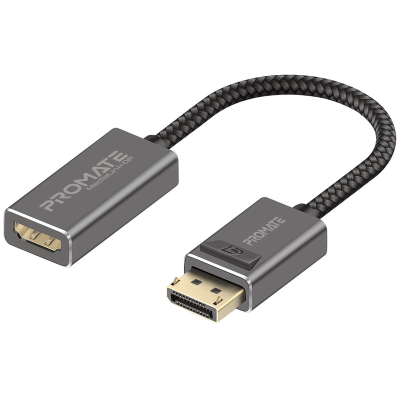 Адаптер Promate DisplayPort - HDMI (M/F), 0.2 м, Black (medialink-dp.black)
