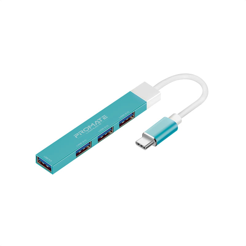 Концентратор USB Promate LiteHub USB-C Blue (litehub-4.blue)
