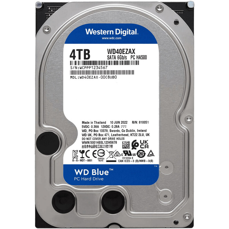 Накопитель HDD SATA 4.0TB WD Blue 5400rpm 256MB (WD40EZAX)