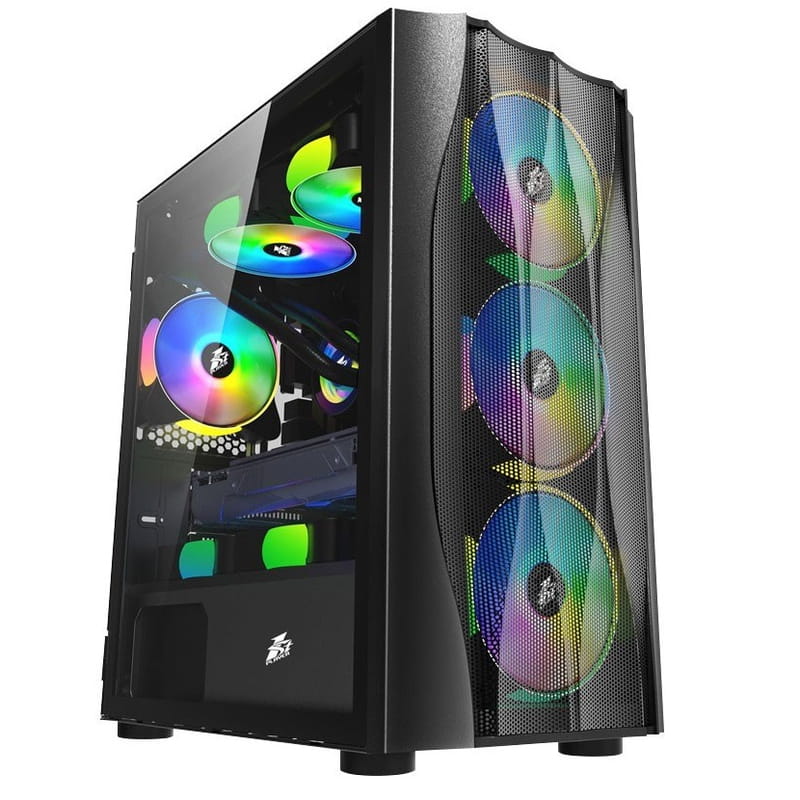 Корпус 1stPlayer X3-M-4F1 Black без БП