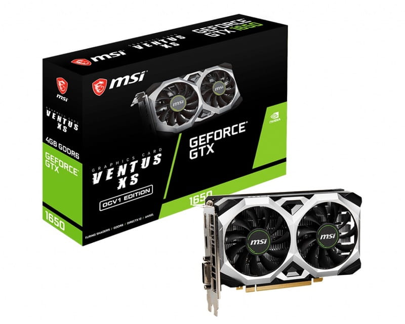 Видеокарта GF GTX 1650 4GB GDDR6 Ventus XS OCV1 MSI (GeForce GTX 1650 D6 VENTUS XS OCV1)