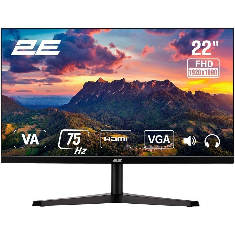 Монітор 2E 21.5" A2222B (2E-A2222B-01.UA) VA Black