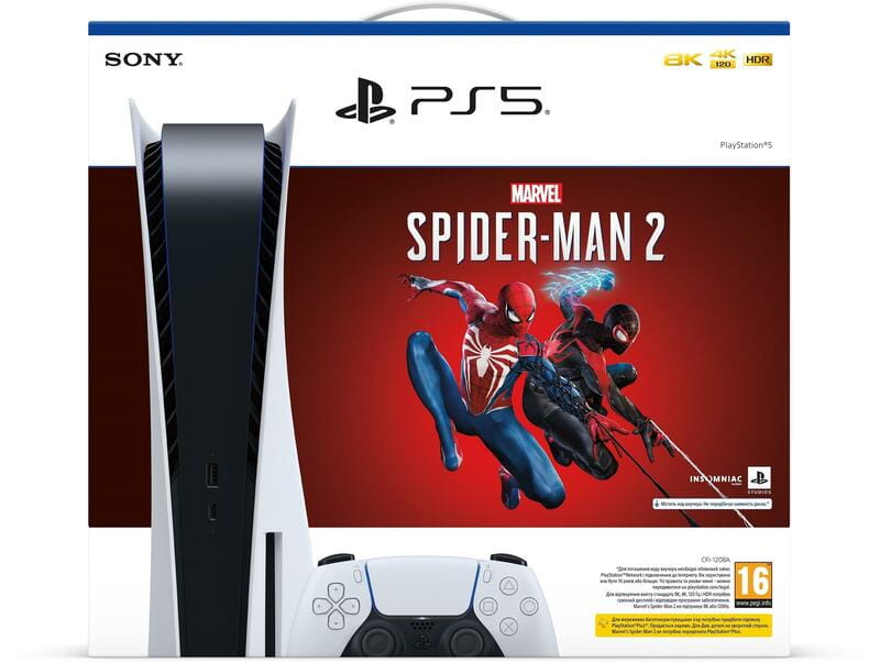 Ігрова приставка Sony PlayStation 5 Ultra HD Blu-ray (Marvel`s Spider-Man 2) (1000039695)
