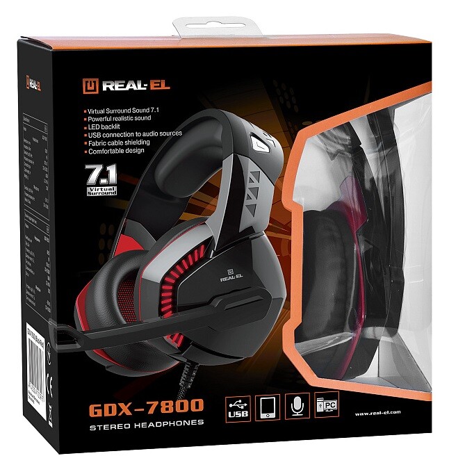 Гарнитура REAL-EL GDX-7800 Black/Red