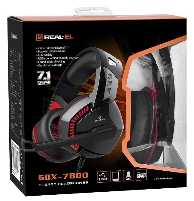 Гарнитура REAL-EL GDX-7800 Black/Red