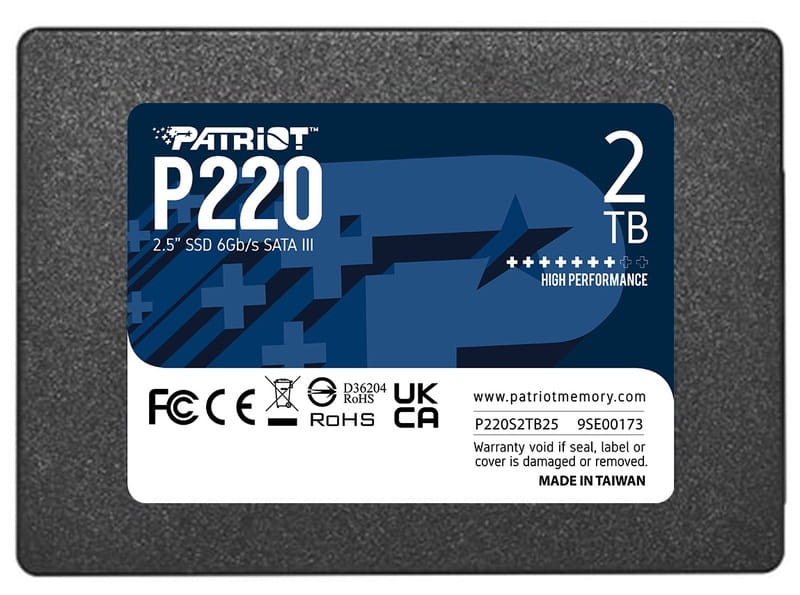 Накопичувач SSD 2TB Patriot P220 2.5" SATAIII TLC (P220S2TB25)