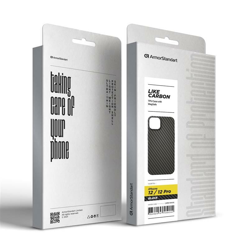 Чехол-накладка Armorstandart LikeCarbon MagCase для Apple iPhone 12/12 Pro Black (ARM66634)