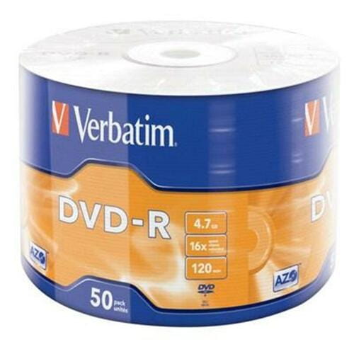 Фото - Оптический диск Verbatim Диски DVD-R   4.7GB 16x Wrap, 50 шт 43788 (43788)
